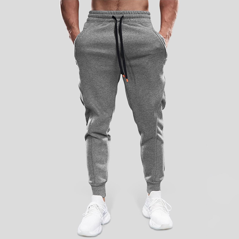 clothing factory custom men sweatpants with zipper pockets cotton Sweatpants